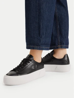 Sneakersy Calvin Klein Flatform Lace Up Lth YW0YW01928 Czarny