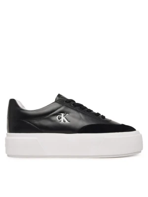 Sneakersy Calvin Klein Flatform Lace Up Tcap Lth-Su HW0HW03438 Czarny