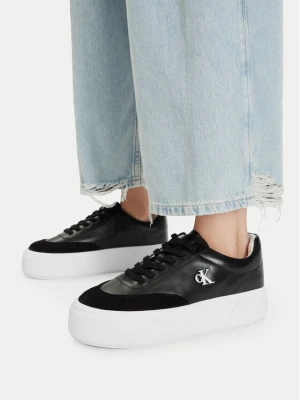 Sneakersy Calvin Klein Flatform Lace Up Tcap Lth-Su HW0HW03438 Czarny