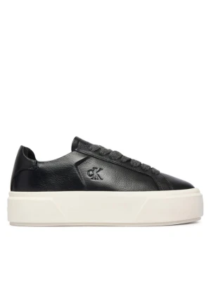 Sneakersy Calvin Klein Flatform Laceup Lth Wl HW0HW03229 Czarny