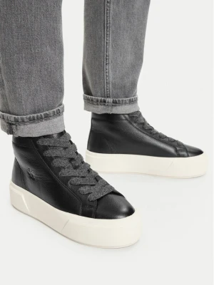 Sneakersy Calvin Klein Flatform Mid Laceup Lth Wl HW0HW03230 Czarny