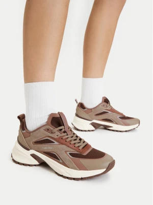 Sneakersy Calvin Klein Hike Runner Ck Stripe Refl Su HW0HW03107 Brązowy