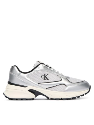 Sneakersy Calvin Klein Hike Runner Laceup Mesh Mix Met YM0YM01402 Srebrny