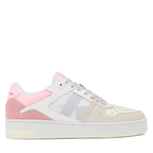 Sneakersy Calvin Klein Jeans Basket Cupsole Laceup Mix Lth Wn YW0YW01051 Bright White/Cotton Candy 01U