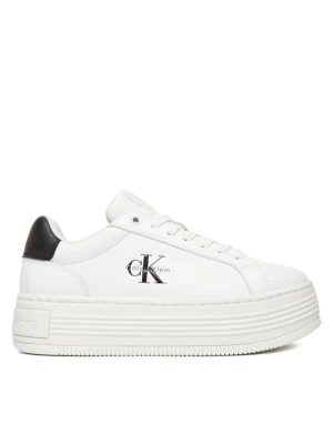 Sneakersy Calvin Klein Jeans Bold Flatf Low Lace Lth YW0YW01878 Biały