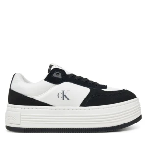 Sneakersy Calvin Klein Jeans Bold Flatf Low Lace Mix YW0YW01742 Biały
