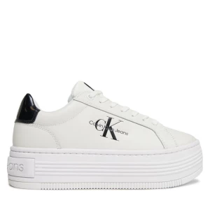 Sneakersy Calvin Klein Jeans Bold Platf Low Lace Lth Ml Met YW0YW01431 Bright White/Black 01W