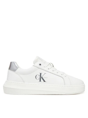 Sneakersy Calvin Klein Jeans Chunky Cupsole Lth Silver YW0YW01876 Biały