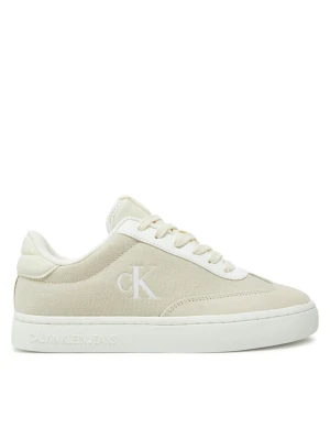Sneakersy Calvin Klein Jeans Classic Cupsole Low Mix Mg Wn YW0YW01636 Écru Kremowy