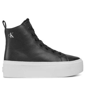 Sneakersy Calvin Klein Jeans Cupsole Flatform Mid Wl Lth Wn YW0YW01180 Black/Bright White BEH
