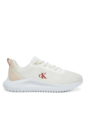 Sneakersy Calvin Klein Jeans Eva Runner L-Up Mix Mesh Logo Ck YW0YW01851 Biały