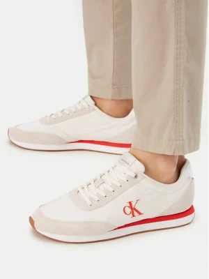 Sneakersy Calvin Klein Jeans Retro Runner Ess Mix Mat YM0YM01361 Beżowy