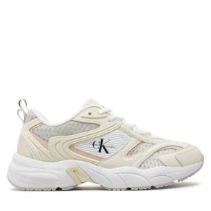 Sneakersy Calvin Klein Jeans Retro Tennis Low Lace Mh Ml Met YW0YW01373 Biały
