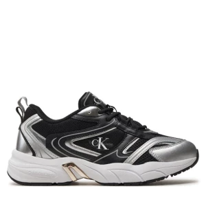 Sneakersy Calvin Klein Jeans Retro Tennis Low Lace Mh Ml Mr YW0YW01381 Black/Silver 0GN
