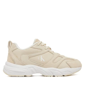 Sneakersy Calvin Klein Jeans Retro Tennis Low Mg Mix Media Wn YW0YW01639 Écru