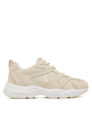 Sneakersy Calvin Klein Jeans Retro Tennis Low Mg Mix Media Wn YW0YW01639 Écru Kremowy
