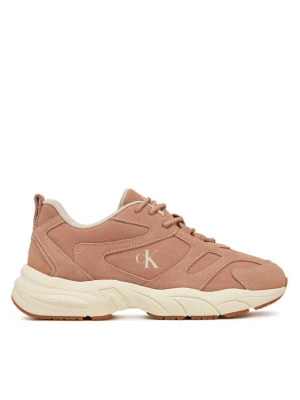 Sneakersy Calvin Klein Jeans Retro Tennis Low Mg Mix Media Wn YW0YW01639 Różowy