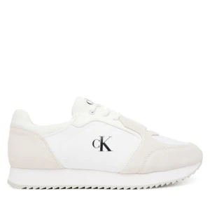 Sneakersy Calvin Klein Jeans Runner Laceup Sock Mg Nylon Mix YW0YW01644 Biały