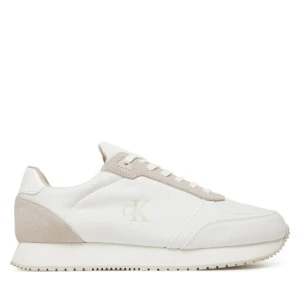 Sneakersy Calvin Klein Jeans Runner Sock Laceup Mg Canvas YM0YM01217 Biały