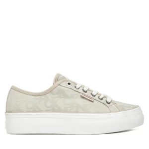 Sneakersy Calvin Klein Jeans Vulc Flatf Jacquard Aop YW0YW01965 Beżowy