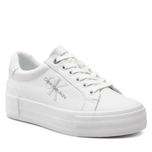 Sneakersy Calvin Klein Jeans Vulc Flatform Bold Lth YW0YW00821 Biały