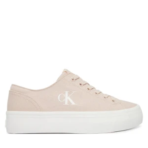 Sneakersy Calvin Klein Jeans Vulc Flatform Low Canvas Mg YW0YW01763 Różowy