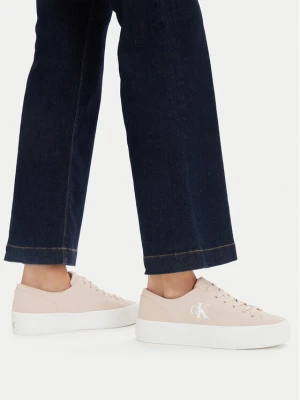 Sneakersy Calvin Klein Jeans Vulc Flatform Low Canvas Mg YW0YW01763 Różowy
