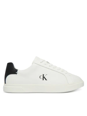 Sneakersy Calvin Klein Low Pro Cup Laceup Lth Moire HW0HW02845 Biały