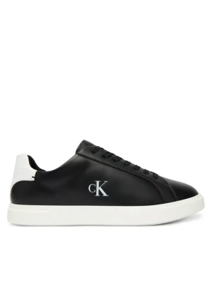 Sneakersy Calvin Klein Low Pro Cup Laceup Lth Moire HW0HW02845 Czarny