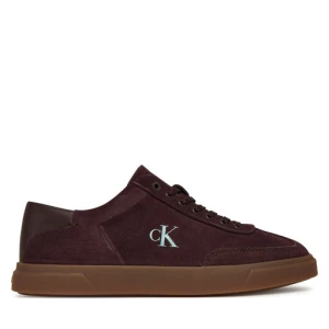 Sneakersy Calvin Klein Low Pro Cups Lace Up Sue Mix Mg HW0HW02683 Bordowy