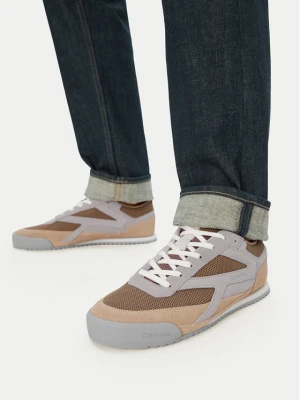 Sneakersy Calvin Klein Low Pro Runner Mix Mat HM0HM02208 Brązowy