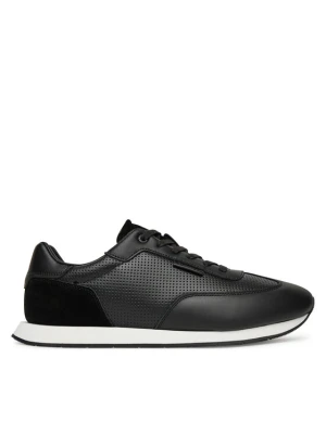 Sneakersy Calvin Klein Low Prof Runn Laceup Perf Lth HM0HM01871 Czarny
