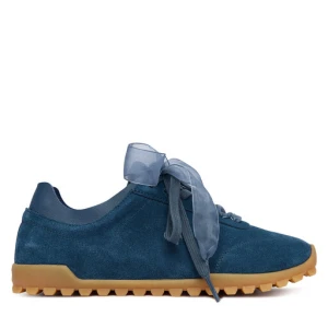 Sneakersy Calvin Klein Low Profile Run Mg Sue Db Laces HW0HW03150 Granatowy