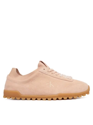 Sneakersy Calvin Klein Low Profile Run Mg Sue Db Laces HW0HW03150 Różowy jasny