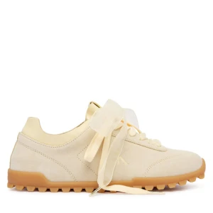 Sneakersy Calvin Klein Low Profile Run Mg Sue Db Laces HW0HW03150 Żółty