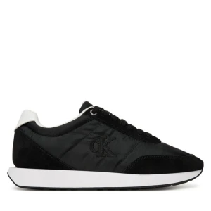Sneakersy Calvin Klein Retro Runner Lace Up Nylon Mg YW0YW01990 Czarny