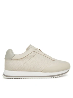 Sneakersy Calvin Klein Runner Lace Up - Jacq HW0HW02413 Écru Kremowy