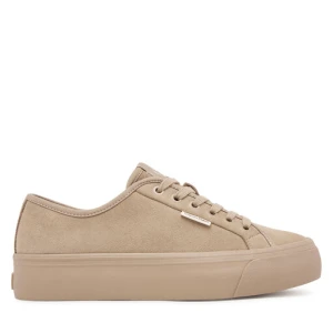 Sneakersy Calvin Klein Vulc Flatf Lace Up Sue/Wl Ck YW0YW02000 Beżowy