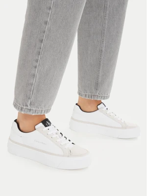 Sneakersy Calvin Klein Vulc Flatf Laceup HW0HW03086 Biały