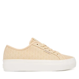 Sneakersy Calvin Klein Vulc Flatf Laceup Jaq Aop HW0HW03265 Żółty jasny