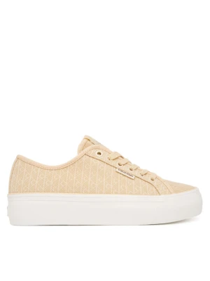 Sneakersy Calvin Klein Vulc Flatf Laceup Jaq Aop HW0HW03265 Żółty jasny