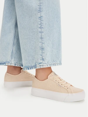 Sneakersy Calvin Klein Vulc Flatf Laceup Jaq Aop HW0HW03265 Żółty jasny