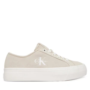 Sneakersy Calvin Klein Vulc Flatf Laceup Suede HW0HW03088 Beżowy