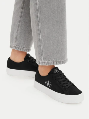 Sneakersy Calvin Klein Vulc Flatf Laceup Suede HW0HW03088 Czarny