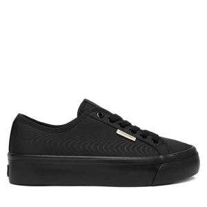 Sneakersy Calvin Klein Vulc Flatform Lace Up Moire YW0YW02012 Czarny