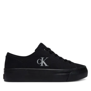 Sneakersy Calvin Klein Vulc Flatform Low Canvas Mg YW0YW01763 Czarny