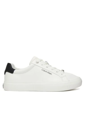Sneakersy Calvin Klein Vulc Lace Up Lth/Moire Bt HW0HW02747 Biały
