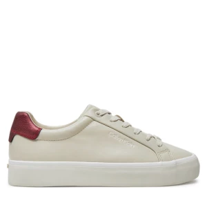 Sneakersy Calvin Klein Vulc Lace Up Saff Fox W/Met Bt HW0HW02104 Beżowy