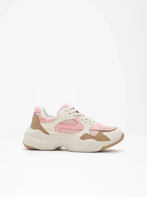 Sneakersy chunky BonPrix beżowy