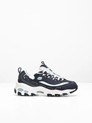 Sneakersy chunky Skechers ze skóry BonPrix niebieski